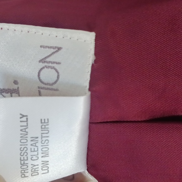 F.S.A. Collection blazer jacket notched collar v-neck long sleeve burgundy 12 - Picture 9 of 9